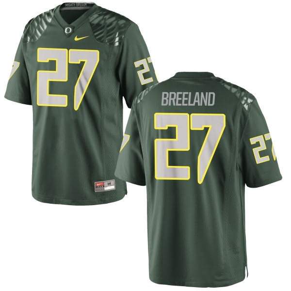 Oregon Ducks Youth #27 Jacob Breeland Football College Authentic Green Jersey ZOG65O6T