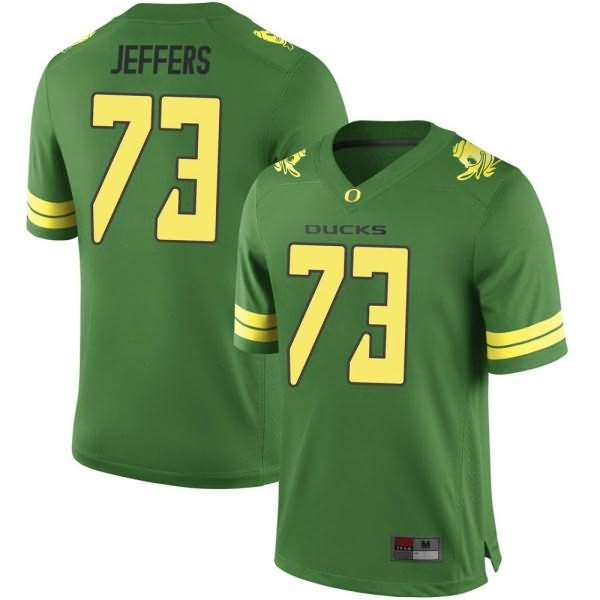Oregon Ducks Youth #73 Jaylan Jeffers Football College Game Green Jersey SKA68O7O