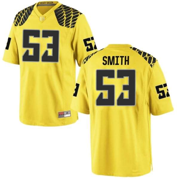 Oregon Ducks Youth #53 Jaylen Smith Football College Game Gold Jersey WCV20O7Y