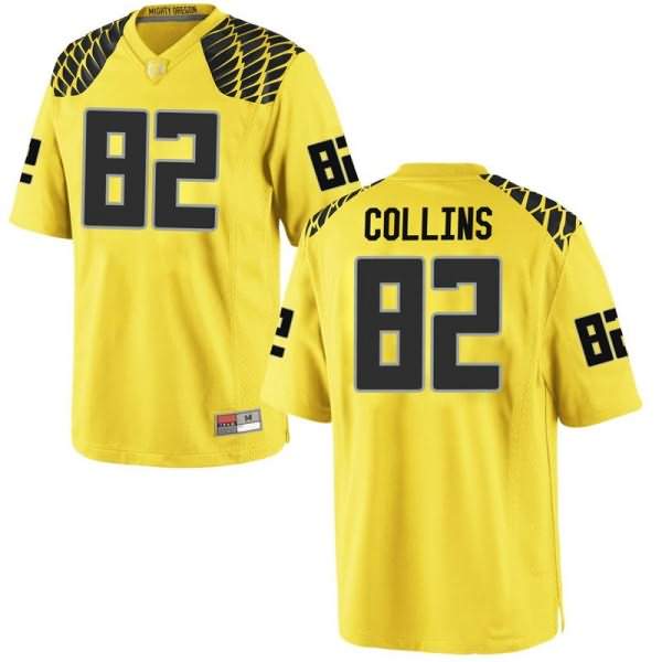 Oregon Ducks Youth #82 Justin Collins Football College Game Gold Jersey FHV25O8F