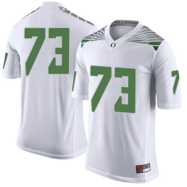 Oregon Ducks Youth #73 Justin Johnson Football College Limited White Jersey VUF28O8C