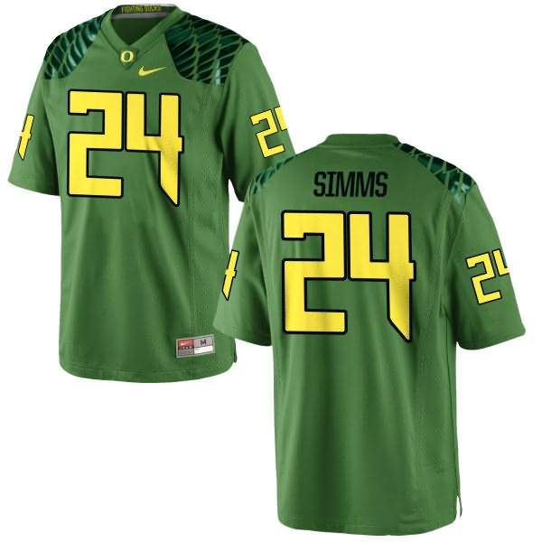 Oregon Ducks Youth #24 Keith Simms Football College Game Green Apple Alternate Jersey IGY80O7A