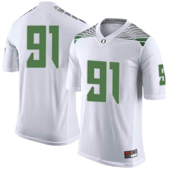 Oregon Ducks Youth #91 Kristian Williams Football College Limited White Jersey CDK16O0W