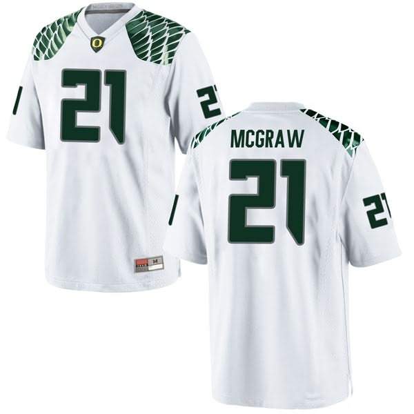 Oregon Ducks Youth #21 Mattrell McGraw Football College Game White Jersey ZMS10O7R