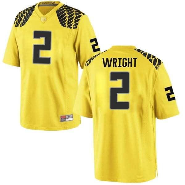 Oregon Ducks Youth #2 Mykael Wright Football College Game Gold Jersey ZPB07O0T