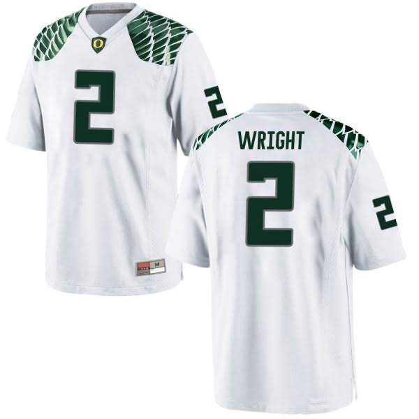 Oregon Ducks Youth #2 Mykael Wright Football College Game White Jersey IOO07O6G