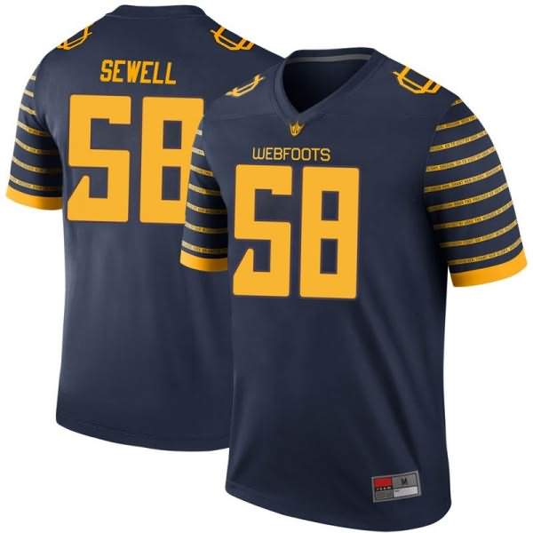 Oregon Ducks Youth #58 Penei Sewell Football College Legend Navy Jersey VDE05O5S