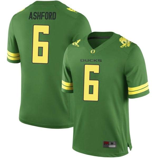Oregon Ducks Youth #6 Robby Ashford Football College Game Green Jersey HUO84O4D