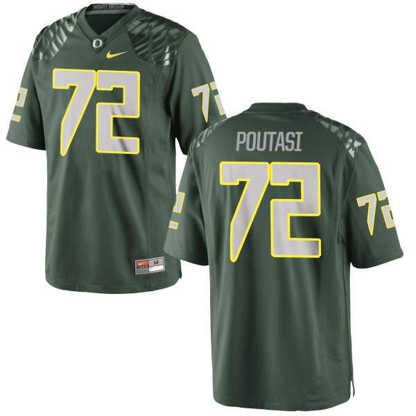 Oregon Ducks Youth #72 Sam Poutasi Football College Authentic Green Jersey QQE02O0M