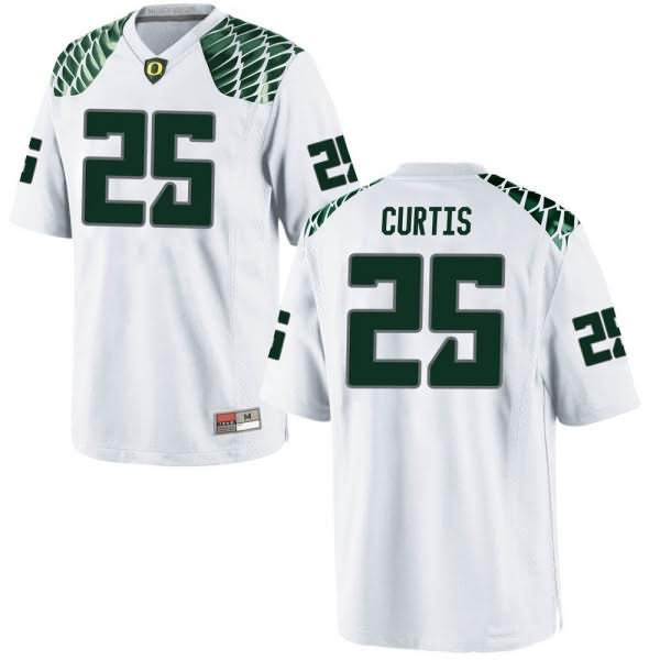 Oregon Ducks Youth #25 Spencer Curtis Football College Game White Jersey RYM08O4N