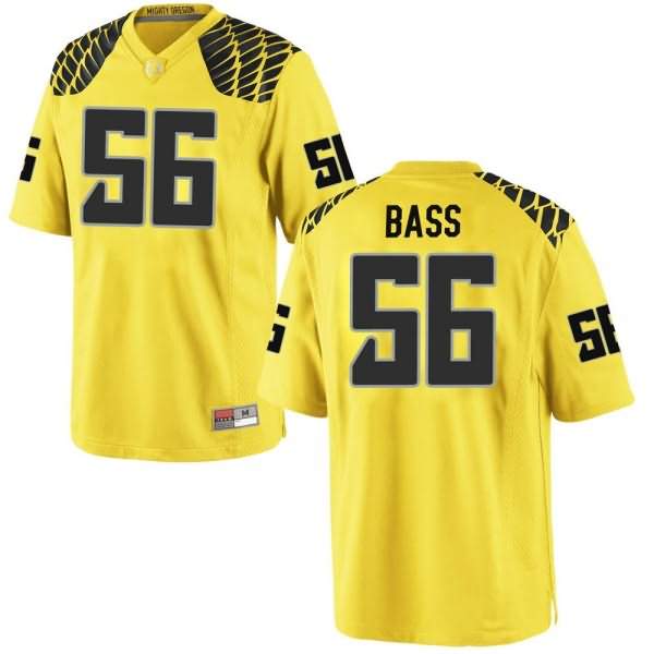 Oregon Ducks Youth #56 T.J. Bass Football College Game Gold Jersey WFX20O3F
