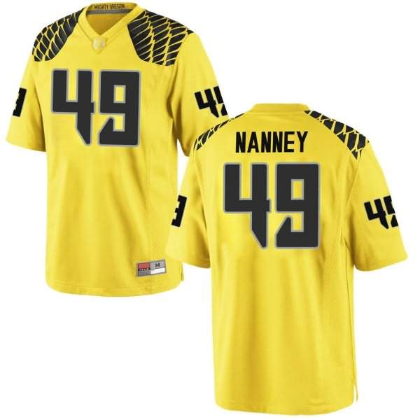 Oregon Ducks Youth #49 Tyler Nanney Football College Game Gold Jersey CNL23O2T