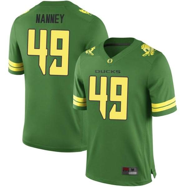 Oregon Ducks Youth #49 Tyler Nanney Football College Game Green Jersey QYH56O7A