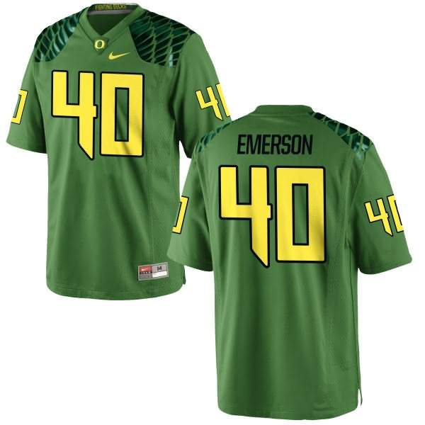 Oregon Ducks Youth #40 Zach Emerson Football College Authentic Green Apple Alternate Jersey IVM42O8A
