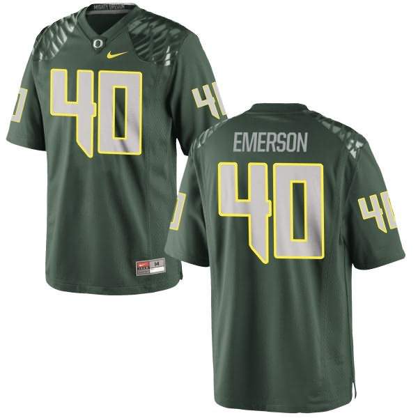 Oregon Ducks Youth #40 Zach Emerson Football College Authentic Green Jersey CLE06O6Q
